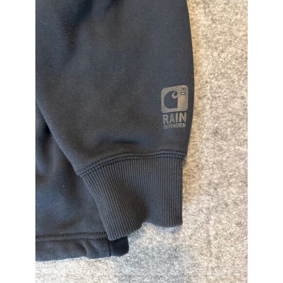 Carhartt Pullover Mens XL Rain Defender Quarter Zip Sweatshirt Workwear Blue - Picture 4 of 6